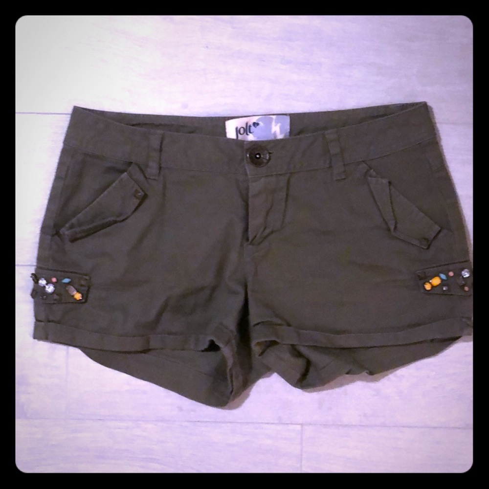 Green shorts beaded Embellishments Jolt Sz 3